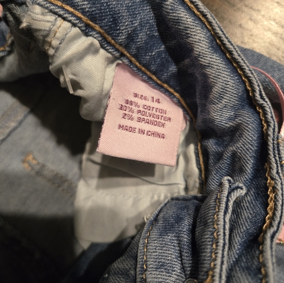 Girls Gogo Star Crochet Textured Denim Flare Pants Jeans Size 14 NWT - Picture 8 of 11